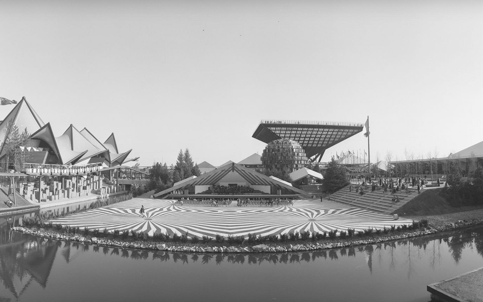 Ontario pavilion and Canadian pavilion at Expo 67